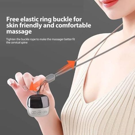 Mini-Nackenmassagegerät mit Kette, 4 Einstellungen, 9 Intensitätsstufen, 3 Geschwindigkeiten, Wärmefunktion, Doppelpulsation, smartes Anhänger-Massagegerät, USB-Ladefunktion für Reisen und Büro (1/5)