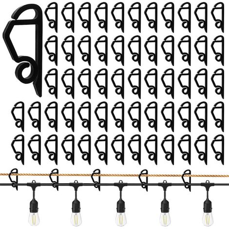 100pcs Gutter Hooks for Hanging Christmas Lights Indoor Outdoor Universal (Black) MUMU (1/4)
