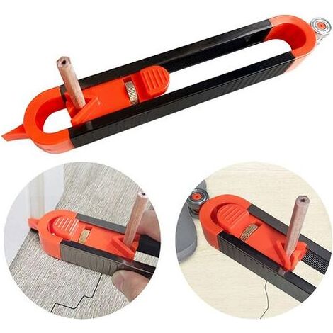 Jauge de contour précise avec verrouillage multifonction pour crayon de planche de carrelage et gabarit de mesure de bord de bois pour menuiserie (1/5)