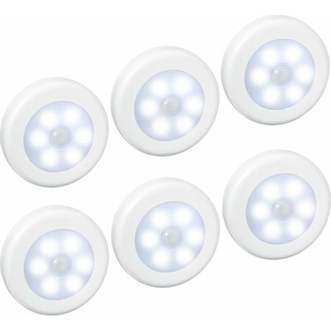 Lampes LED à détecteur de mouvement (6 pcs) - Pour placard, escalier, armoires (1/3)