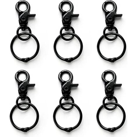 Lot de 6 Mousquetons Pivotants Mousquetons Robustes en Alliage de Zinc pour Laisse de Chien et Porte-clés Mousquetons à Ciseaux avec Capacité de Charge Accrue et Boucle de Sécurité (1/5)