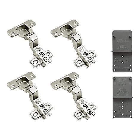 105 Degré Rentrant Charnières Standard Supérieure 35 mm sans Amortisseur avec Fermeture Automatique Charnière pour Armoires de Porte Cuisine Lot de 4 (1/5)