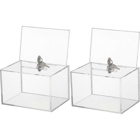 Boîte à dons transparente avec serrure, boîte de collecte d'argent, urne, boîte à suggestions (1/5)