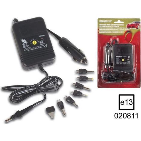 Convertisseur électrique - Universel - 1.5-12V / 12-24Vcc - 2A - Allume-cigare - Protection thermique (1/3)