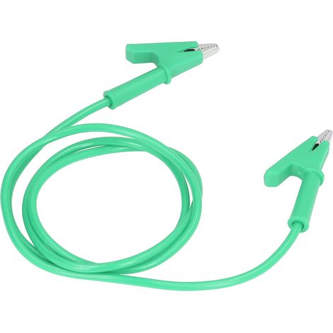 Câble de Test avec Pinces Crocodile Double Extrémité 10mm pour Batterie Véhicule Vert