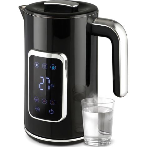 HOMCOM 1.7L Fast Boil 3000W Electric Kettle with LED Display, Black (1/5)