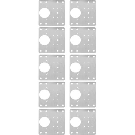 Set mit 30 Reparaturplatten für Schranktüren, 9x9cm, Edelstahl, Scharnierbefestigungswinkel (1/5)