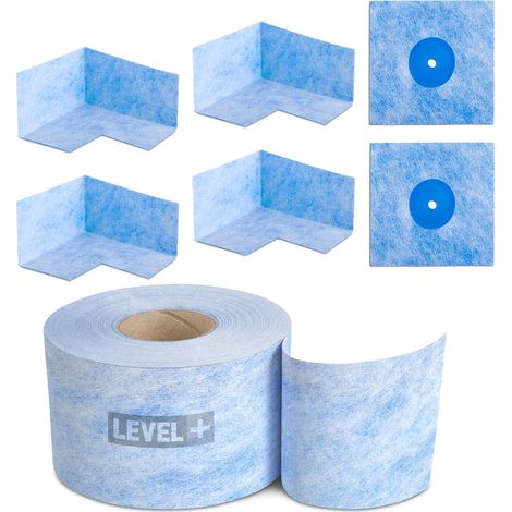 LEVEL+ Bandset Dusche Balkon Dichtband Dichtbahn Duschelement Ecken Profi Set B15 (1/5)