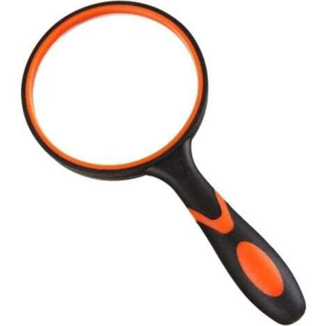 [NEVER USED] Reading magnifier (orange and black), 10x reading magnifier, children's magnifier, magnifying glass, handheld reading magnifier, 10x magnifier for children, magnifier with handle, handhel