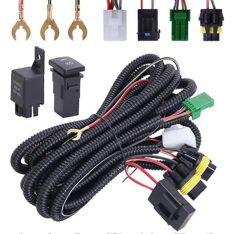 Faisceau de câblage pour feux antibrouillard de voiture, prise, fil, indicateur LED, interrupteur marche/arrêt, relais 12 V 40 A pour accessoires professionnels Toyota (1/5)