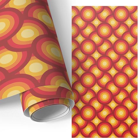 Möbelfolie - Selbstklebend - Klebefolie - Wasserfest - für Arbeitsplatte - Küchenschränke - Bunte Kreise 50x100 cm