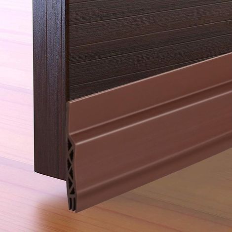 Boudin de porte autocollant pour portes - Coupe-vent - Insonorisant - Pour éviter les insectes - Marron (1/5)