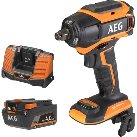 Pack AEG 18V - Avvitatore a percussione senza spazzole 300 Nm - Batteria 4.0 Ah - Caricabatterie