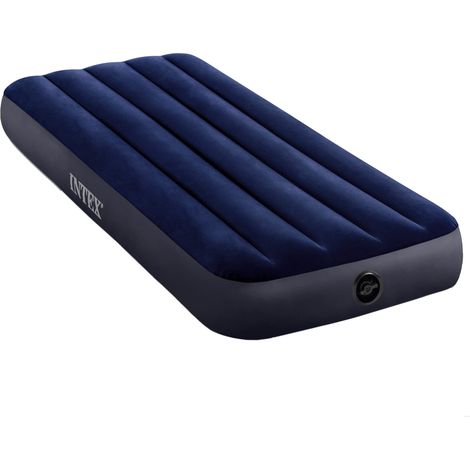 Materasso Singolo Gonfiabile Airbed Classic 76x191x25 cm con Tecnologia Fiber-Tech e Valvola 2-in-1 per Casa e Campeggio Intex