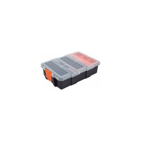 Boîte de rangement en plastique pour outils, boîte de rangement portable et étanche avec séparateur ajustable et amovible pour outils, vis, clous, rivets, boulons (1/5)