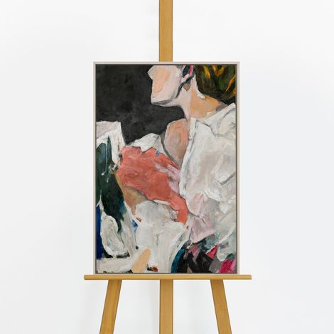 Gemälde Abstrakte Silhouette Rahmen Beige 60x40 cm (1/5)
