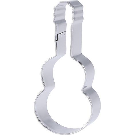 Emporte-pièce en acier inoxydable en forme de guitare, moule à chocolat DIY, moule de cuisson pour gâteau, fondant et chocolat (Guitare 1) (1/3)