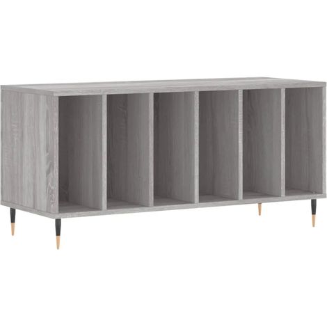 Mobile porta dischi in vinile classico 100 x 38 x 48 cm con ampio spazio contenitivo stile industriale legno Sonoma grigio 020049145