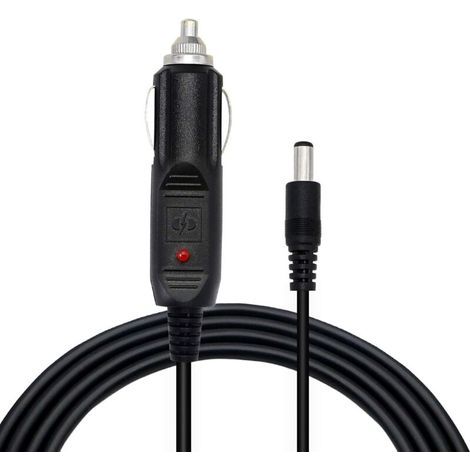 Câble d’alimentation allume-cigare 12 V / 10 A – 1,5 m – Connecteur mâle 5,5 × 2,5 mm – Pour voiture, camion et bus (1/5)