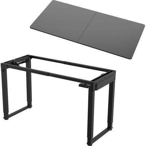 Scrivania/postazione di lavoro regolabile elettricamente in altezza 160 x 75 cm nero 030009076