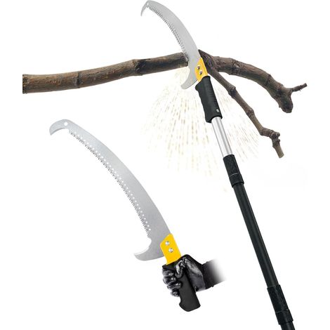434cm Pole Saw with Adjustable Length for Tree Pruning, Manual Pruning Saw Lightweight Steel Long Reach Extendable for Yard, Garden, Patio (1/5)