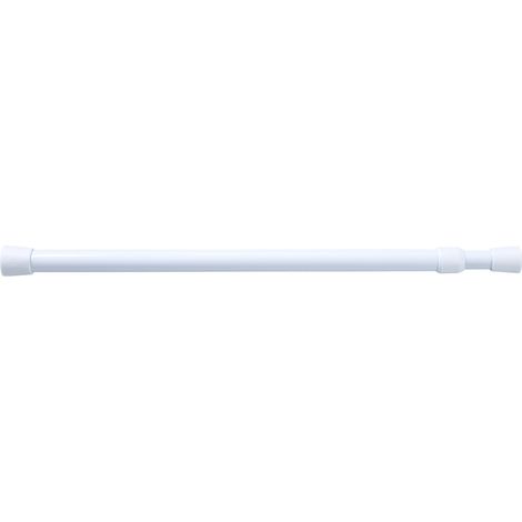 Tringle à rideau sans perçage, blanche, 60-110 cm, télescopique, pour rideau de douche, étendoir à linge ou porte-rideau. (1/5)