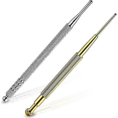 Lot de 2 sondes auriculaires rétractables pour le massage des zones réflexes de l'oreille et le soulagement de la douleur.