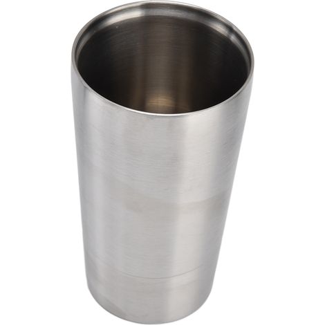 Doppelwandiger Bierkrug aus Edelstahl 304, auch als Cocktail- oder Kaffeebecher geeignet, hitzebeständig, ideal für Büro und Freizeit. Große Größe: 373 ml (1/5)