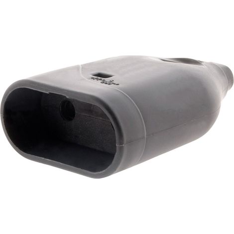 Zenitech – Fiche femelle 2P 6A – Noir – Sortie droite pour câbles HO5VV-F 3G1/3G1,5 mm² – Norme NF – Puissance 3680W sous 230V (1/6)