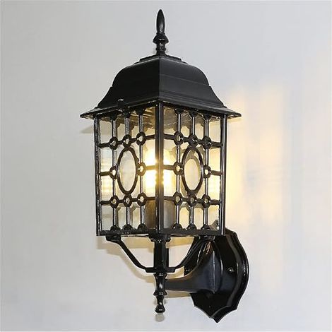 Popolare Retro Applique Da Parete Per Esterni Luce Favorevole Europa Villa Del Riparo Della Lampada Impermeabile Ester(Black)