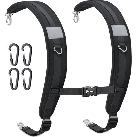 Correa de mochila, correa de hombro acolchada ajustable de repuesto con clips de metal/plástico para mochila de pulverización/bolsa impermeable.
