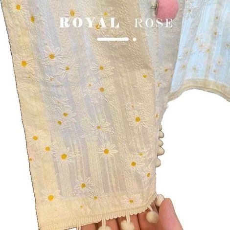 1 Rideau court brodé avec pompons, 70x40 cm, tissu crème semi-transparent, pour fenêtre cuisine chambre (1/5)