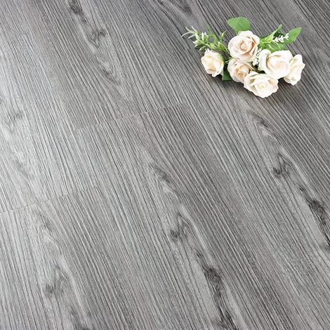 90CM×15CM 15 Dalles PVC Adhesive Murale Salle de Bain Chambre Sol Vinyle Rouleau Adhesif Bois Gris Revêtement de Sol PVC Effet Bois Naturel Imperméable Carrelage Adhesif Mural Cuisine (1/5)