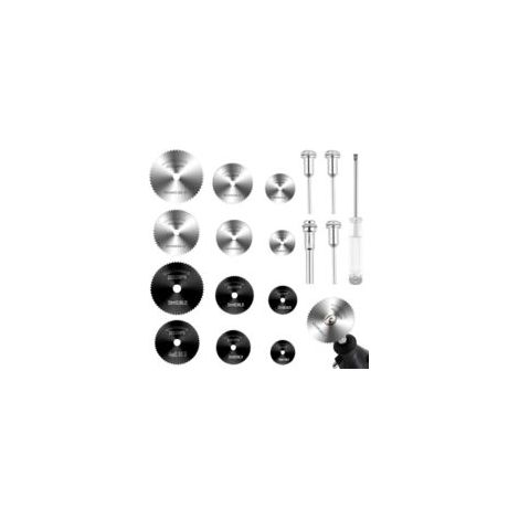 Ensemble de 17 disques de coupe pour accessoires Dremel, mini-forets rotatifs multifonctionnels en acier rapide pour Dremel, pour la découpe du métal, du bois, du plastique et du métal