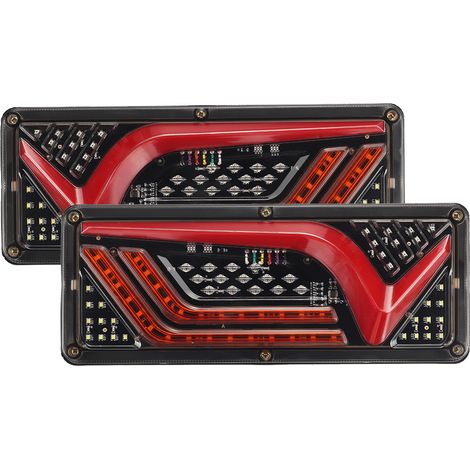par de luces traseras 67 LED función de indicador dinámico de freno de parada remolque de camión