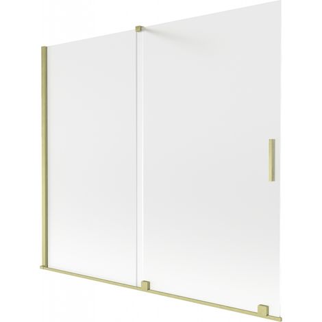 Mexen Velar paroi de baignoire 2 volets coulissants 180 x 150 cm, givré, or brossé - 896-180-000-31-55 (1/2)
