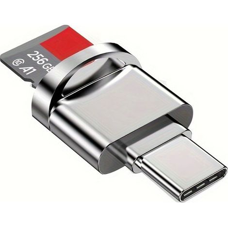 BelleRise - Lecteur de cartes TF/SD multifonction — Adaptateur USB-C et USB — Bleu — Compatible ordinateurs portables, MacBook, Galaxy (1/4)