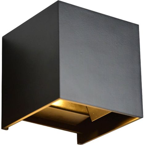 Luminaire mural LED carré 6W noir, angle lumineux réglable, lampe cube étanche pour salon et chambre, design moderne. (1/5)