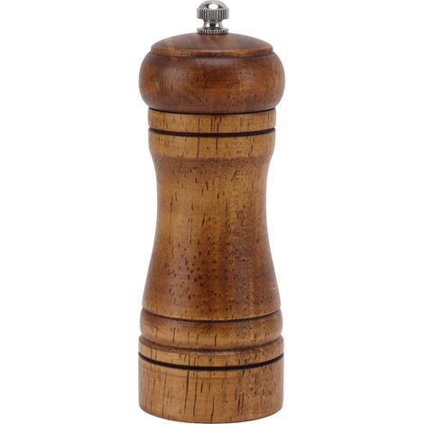 Pfeffermühle aus Holz – professioneller, einstellbarer Mahlgrad, Keramikmahlwerk – 14,3 x 5,5 cm / 5,6 x 2,2 Zoll – geeignet für Salz und Pfeffer im Haushalt. (1/5)