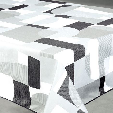 Nappe anti-tâche rectangulaire design géométrique Gris 145x240 cm