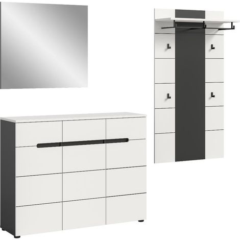 Canu Garderobenmöbel Set C29 weiß, grau.