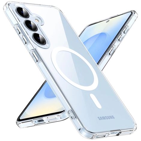 Custodia protettiva per Samsung Galaxy S25, cover per telefono Alogy HybridMag™️ compatibile con MagSafe, trasparente (1/4)