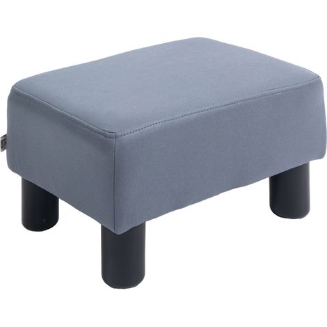 Microfiber Cloth Footstool, Small Foot Rest, Rectangle Sofa Stool for Bedroom Living Room, Grey