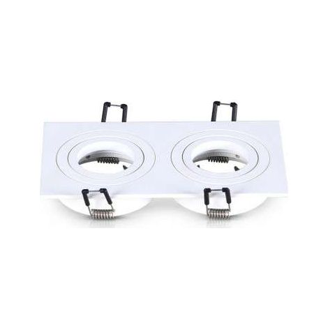 Support de spot rond double blanc Orientable 175 x 93mm Miidex Lighting®