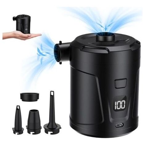 Pompe à air électrique,Gonfleur Electrique avec 4 Buses d'air, Gonfleur Rapide pour Piscine Gonflable, Matelas de lit, Camping,Sac sous Vide (1/4)