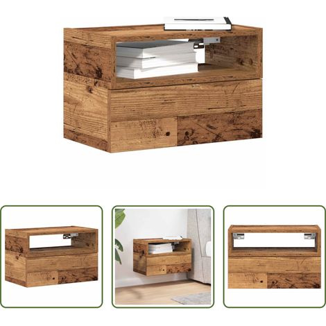 vidaXL Schrank - Wand-Nachttisch Altholz-Optik 45x26x28,5 cm (1/5)