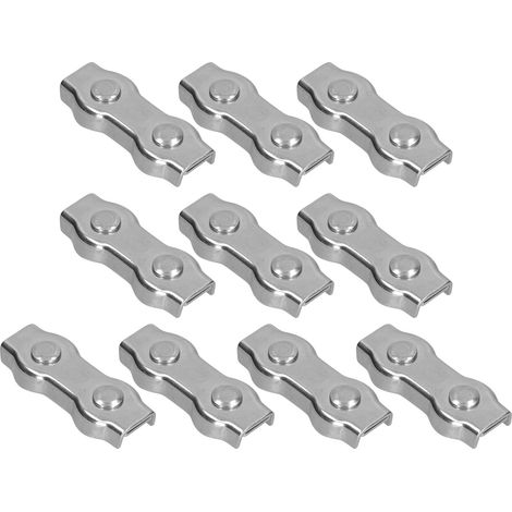 Wire Rope Clips Stainless Steel Cable Clamps Simple Grip Caliper Duplex Locking Device10Pcs M6