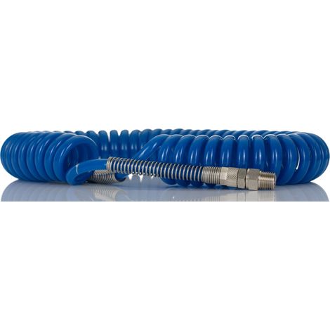 Tuyau spiralé USB, avec raccord R 1/4, Bleu, Diam.ext 8mm, Long. 4m ( Prix pour 1 ) (1/2)