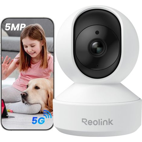 3K 5MP Caméra Surveillance WiFi Intérieure 360° PT, E1 Pro (1/5)