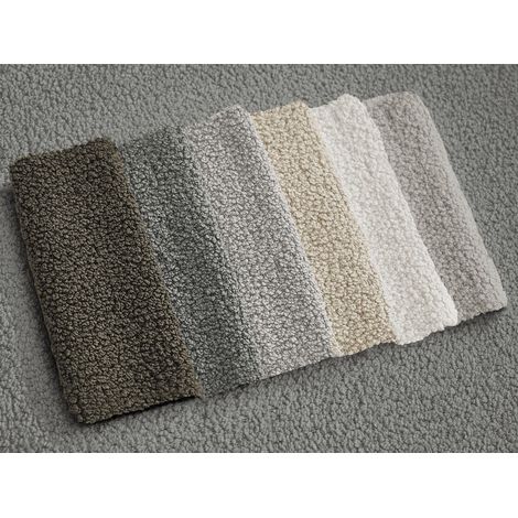 BOBOCHIC - Canapé droit convertible 3 places ERNEST tissu bouclette 140x190 Gris foncé (1/5)